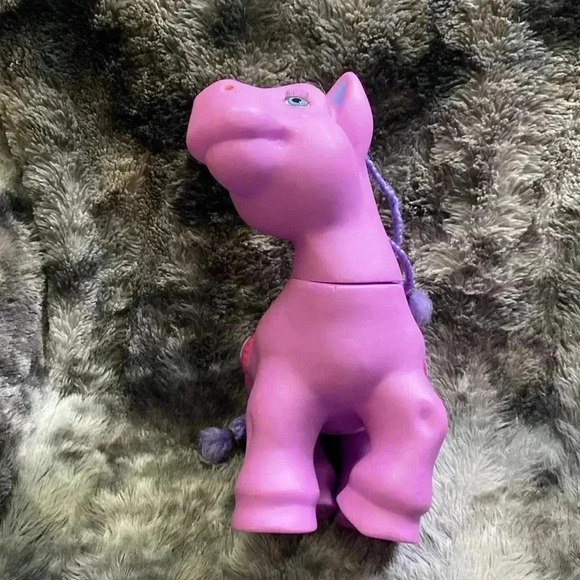 Vintage Little Pony Large Sized Purple W/ pink saddle 12" - Picture 9 of 16